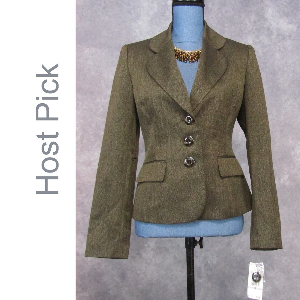 🌹HP🌹 NWT Evan Picone Dublin Herringbone Blazer